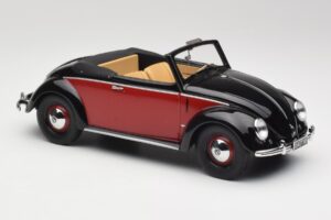 Volkswagen Beetle Hebmuller Kabriolet Czarny & Czerwony Minichamps 1:18 107054230 Żywica — zdjęcie 4 z 6