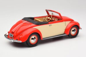Volkswagen Beetle Hebmuller Kabriolet Czerwony & Kremowy Minichamps 1:18 107054231 Żywica — zdjęcie 2 z 6