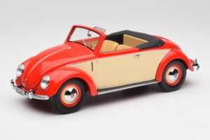 Volkswagen Beetle Hebmuller Kabriolet Czerwony & Kremowy Minichamps 1:18 107054231 Żywica
