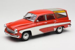 Wartburg 311 Camping Deluxe Czerwony Biały BoS Models 1:18 BOS037 Żywica