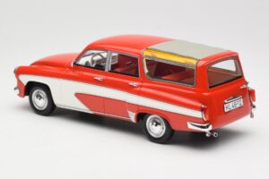 Wartburg 311 Camping Deluxe Czerwony Biały BoS Models 1:18 BOS037 Żywica — zdjęcie 5 z 6